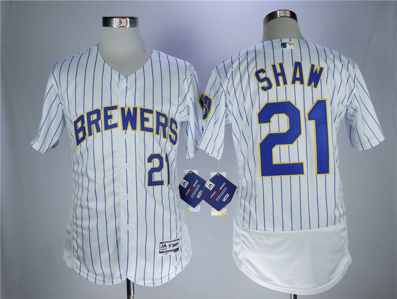 Men Milwaukee Brewers 21 Shaw White Elite MLB Jerseys